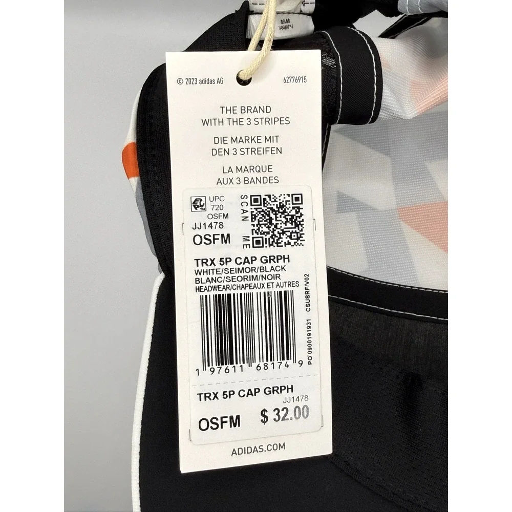 adidas Terrex 5P Cap Graphic JJ1478 Unisex Adults One Size White Orange Grey